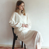 SIA8043 Sheer Layered Wrinkle Dress_Cream