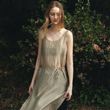 SIA8043 Sheer Layered Wrinkle Dress_Olive