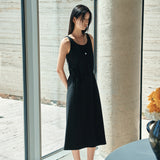 SIA8045 Classic Draped Long Dress_Black