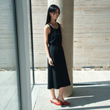 SIA8045 Classic Draped Long Dress_Black