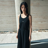 SIA8045 Classic Draped Long Dress_Black