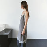 SIA8046 Vintage Lace Slip Dress_Warm Gray