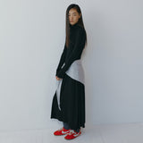 SIA8047 Turtleneck Shirred Long Dress_Black