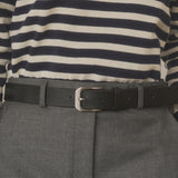 SIAC3032 Male 30 Square Leather Belt_Black