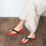 SIAC3105 Real Leather Flip Flops_Red