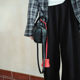 SIAC3106 Real Leather Neck Strap Keyring_Red