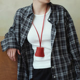 SIAC3106 Real Leather Neck Strap Keyring_Red