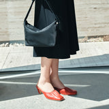 SIAC3119 Ballet Real Leather Mules_Red