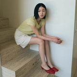 SIAC3119 Ballet Real Leather Mules_Red