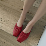 SIAC3119 Ballet Real Leather Mules_Red