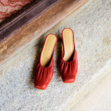 SIAC3119 Ballet Real Leather Mules_Red