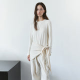 SIAC3149 Wool Knit Shawl Scarf_Cream