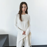 SIAC3149 Wool Knit Shawl Scarf_Cream