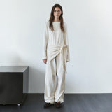 SIAC3149 Wool Knit Shawl Scarf_Cream
