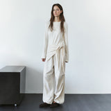 SIAC3149 Wool Knit Shawl Scarf_Cream