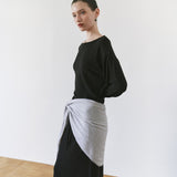 SIAC3149 Wool Knit Shawl Scarf_Light gray