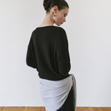SIAC3149 Wool Knit Shawl Scarf_Light gray
