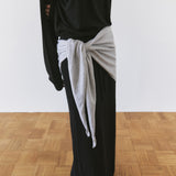 SIAC3149 Wool Knit Shawl Scarf_Light gray