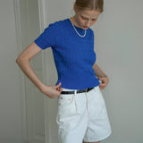 SIJN6030 color denim shorts_Ivory