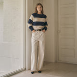 SIJN6062 New Wide Cream Jeans_Cream