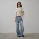 SIJN6085 Loose Fit Iconic Bootcut Denim_Medium blue