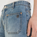 SIJN6096 Vintage Two-Pocket Essential Denim_Medium blue