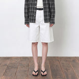 SIJN6108 Bermuda Denim Shorts_White