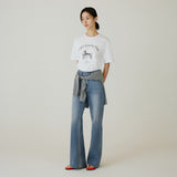 SIJN6109 Clean Loose Bootcut Denim_Medium Blue