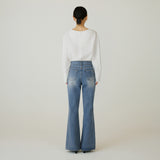 SIJN6109 Clean Loose Bootcut Denim_Medium Blue