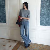 SIJN6109 Clean Loose Bootcut Denim_Medium Blue