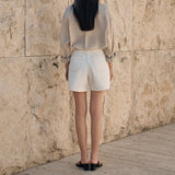 SIJN6113 Balloon Cotton Denim Shorts_Cream