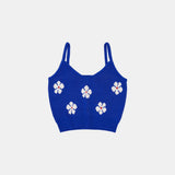 SIKN2031 cotton flower Jacquard bustier_Cobalt blue