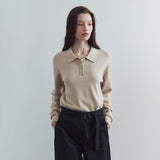 SIKN2136 Classic Collar Knit_Beige