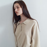 SIKN2136 Classic Collar Knit_Beige