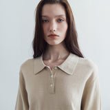 SIKN2136 Classic Collar Knit_Beige
