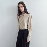 SIKN2136 Classic Collar Knit_Beige