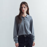 SIKN2136 Classic Collar Knit_Charcoal