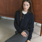 SIKN2136 Classic Collar Knit_Dark navy