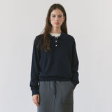 SIKN2136 Classic Collar Knit_Dark navy