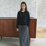 SIKN2136 Classic Collar Knit_Dark navy