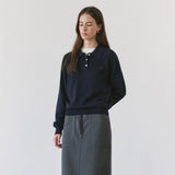 SIKN2136 Classic Collar Knit_Dark navy