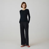 SIKN2177 Hairy Ribbed Knit_Black