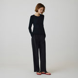 SIKN2177 Hairy Ribbed Knit_Black