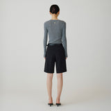 SIKN2177 Hairy Ribbed Knit_Melange gray
