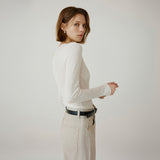 SIKN2177 Hairy Ribbed Knit_Cream