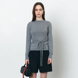 SIKN2179 Strap U-Neck Sleeveless Knit_Melange Gray