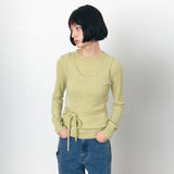 SIKN2179 Strap U-Neck Sleeveless Knit_Yellow Green