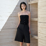 SIKN2180 Fluid Tube Top Knit_Black