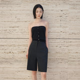 SIKN2180 Fluid Tube Top Knit_Black