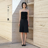 SIKN2180 Fluid Tube Top Knit_Black